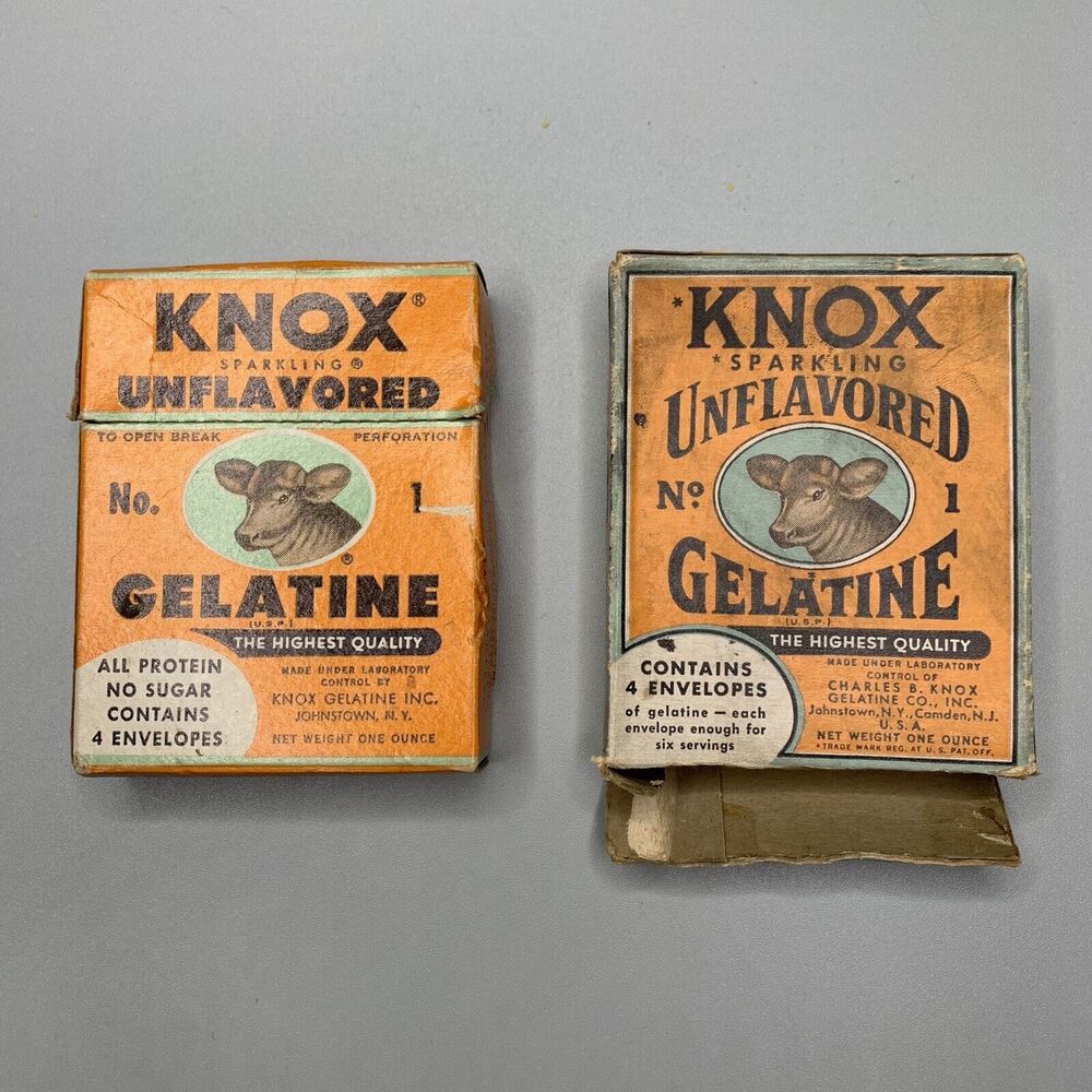 Vintage Knox Sparkling Unflavored Gelatine